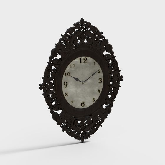 Vintage Wall Clock 3D model