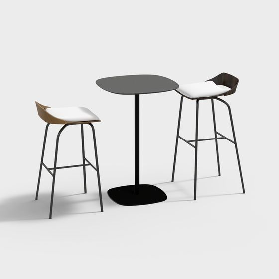 Urban Corner Coffee Table and Bar Stool 3D model
