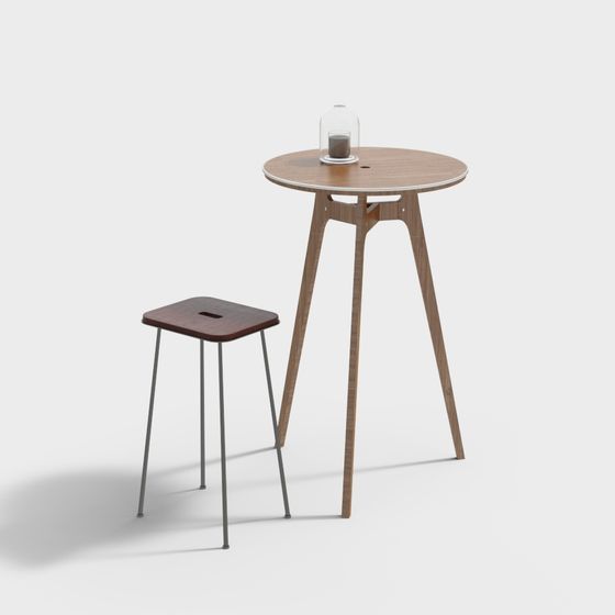 Urban Corner Table and Chairs Set 3D model