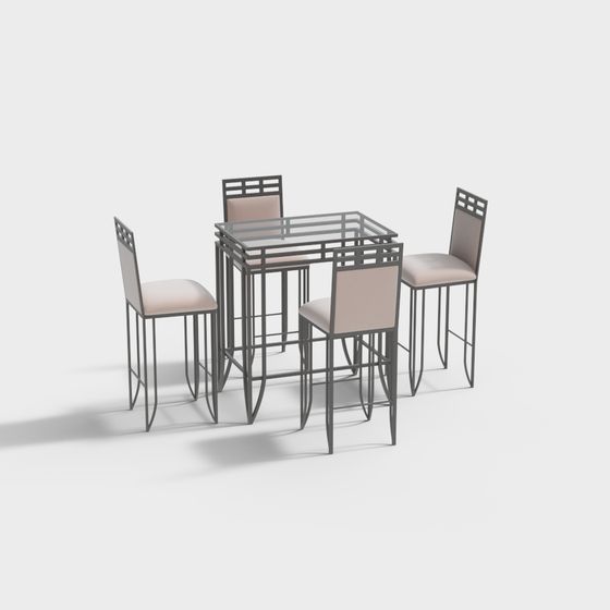 Elegant Urban Bistro Set 3D model