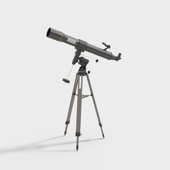 Low-Poly Telescope 3D Model for Creative Projects