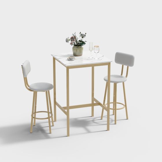 Urban Retreat Table & Chairs 3D model