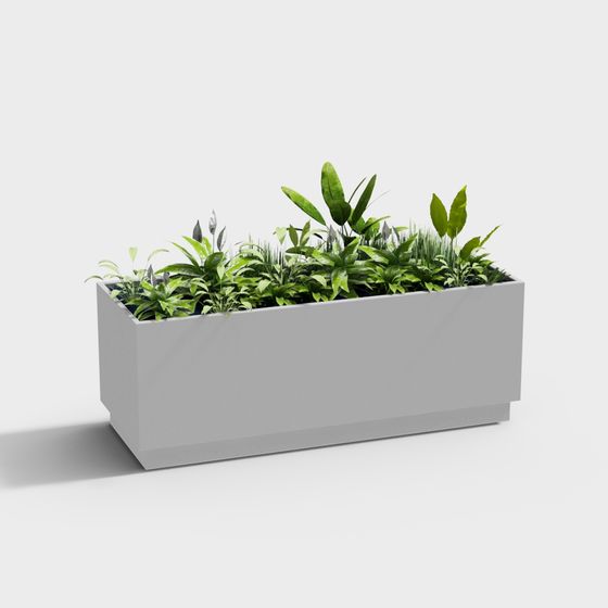 Modern Minimalist Urban Garden Planter 3D model