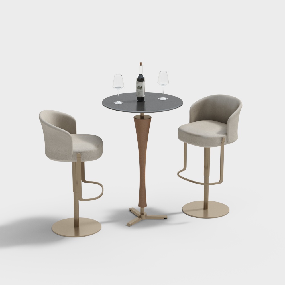 Combinaison table haute et chaise de bar