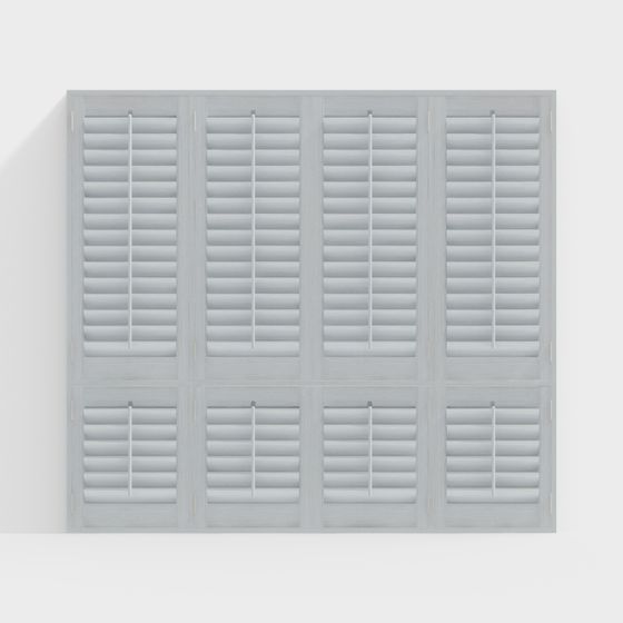 Elegant Louvered Window 3D model