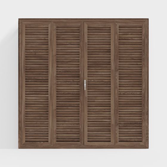 Sophisticated Louvered Door 3D model for Interiors