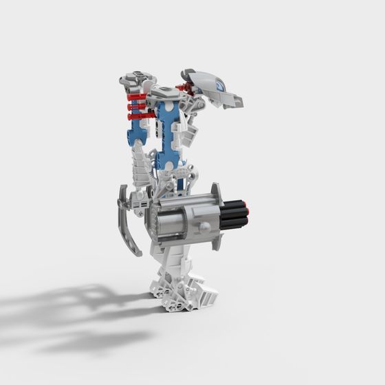 Futuristic Low-Poly Mech Warrior 3D Model