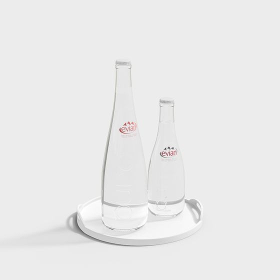 Elegant Evian Water Bottle 3D model