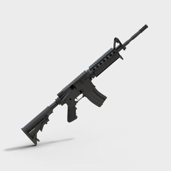 Realistic Low-Polygon 3D Gun Model