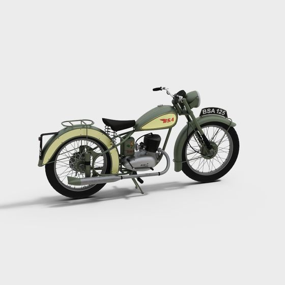 Retro Vintage Motorcycle 3D model