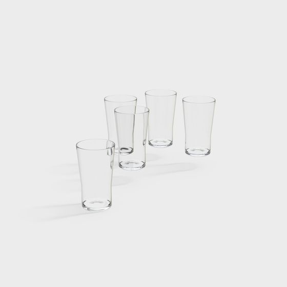 Minimalist Transparent Glass Set 3D model