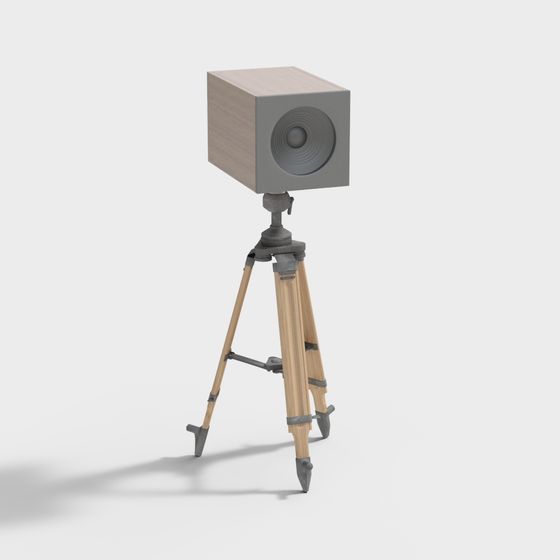 Vintage Low-Polygon Portable Camera Tripod 3D model