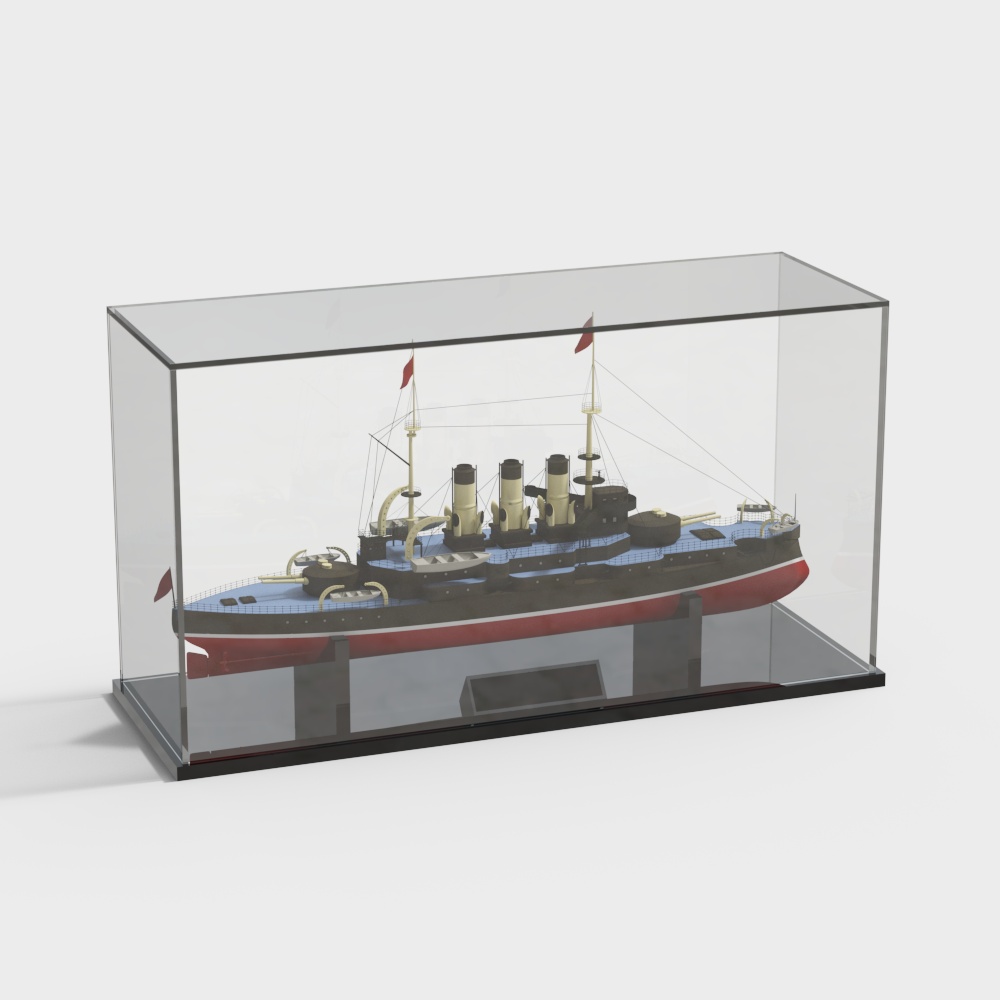Vintage Battleship 3D model for Maritime Enthusiasts