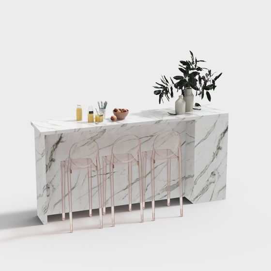 Elegant Modern Bar Counter 3D model