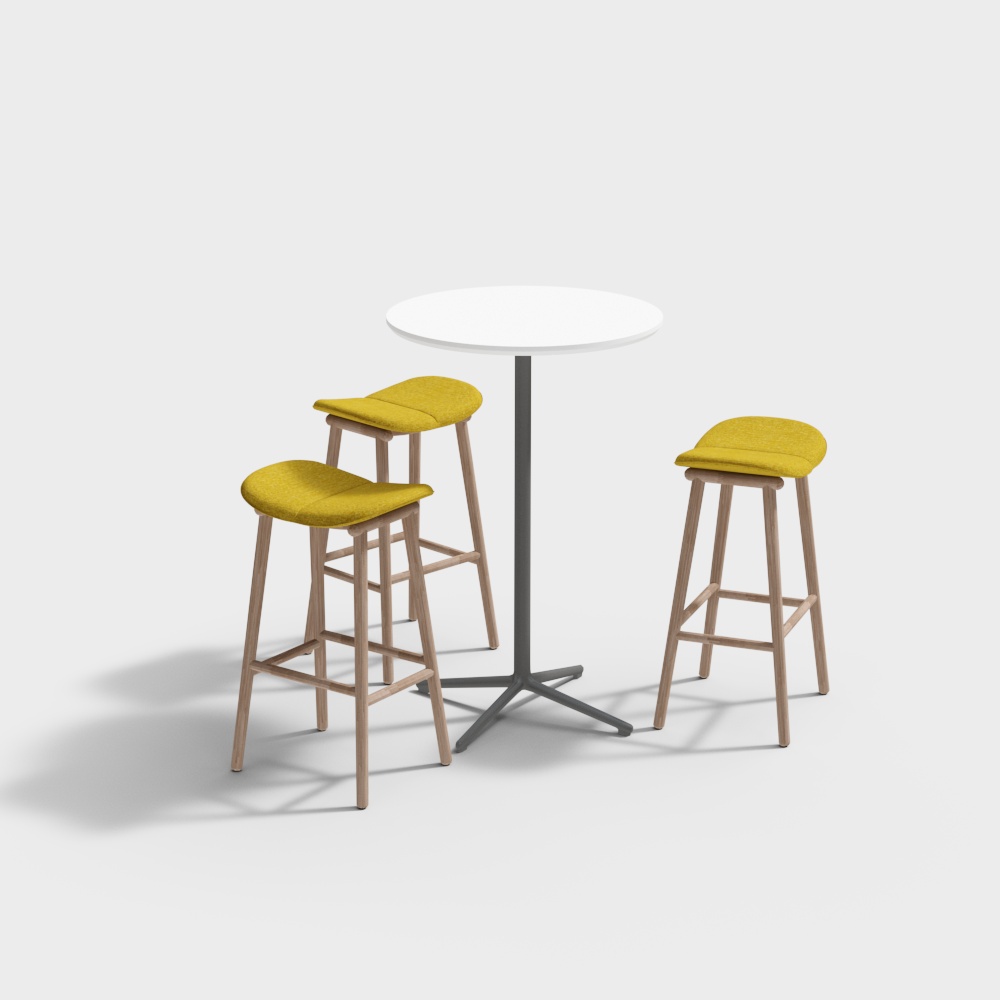 Milk tea shop high table and chair combination