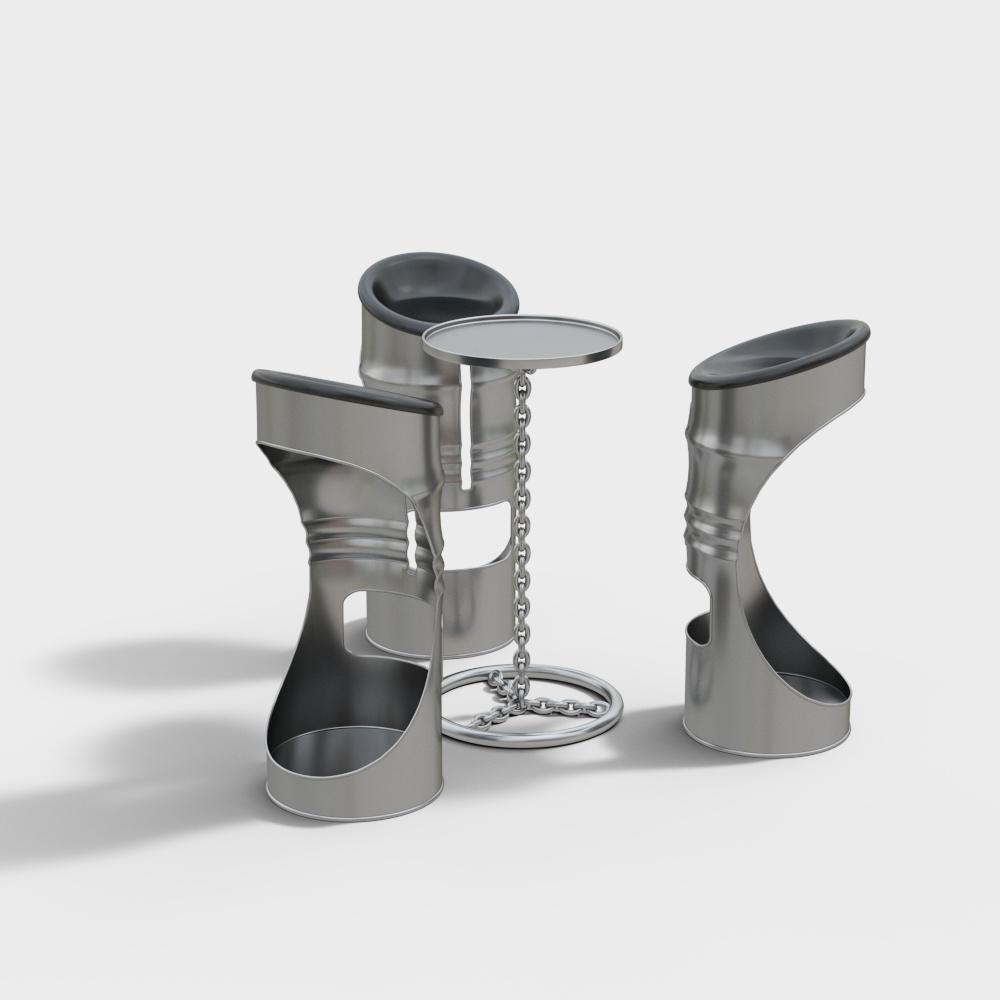 Industrial Metal Chair 3D model