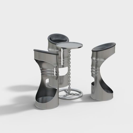 Industrial Metal Chair 3D model