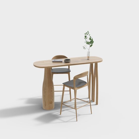Natural Chair & Table 3D model