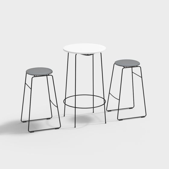 Elegant Urban Bistro Set 3D model