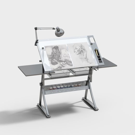 Detailed Drawing Table 3D Model for Creative Projects
