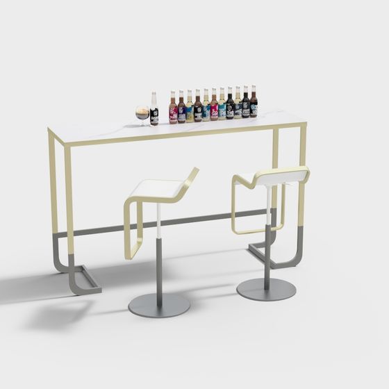 Stylish Low-Poly Bar Table 3D model