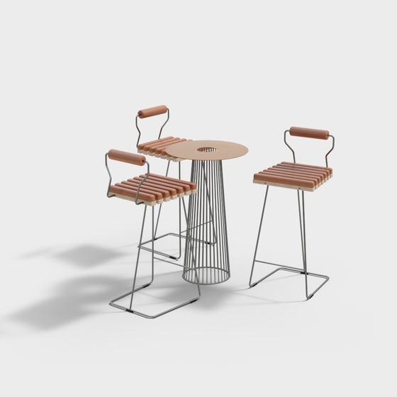 Urban Corner Coffee Table & Chair Set 3D model