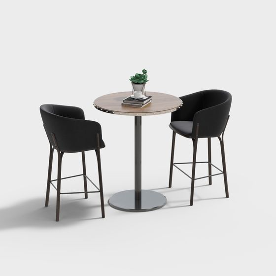 Urban Coffee Table and Chair Set 3D model