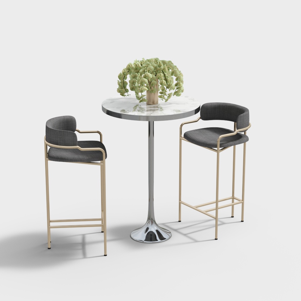 Ensemble table haute et chaises pour café