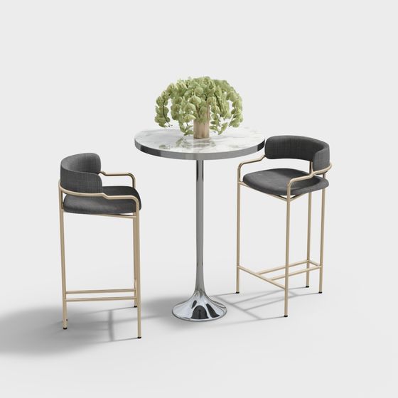 Minimalist Bar Set 3D model for Modern Spaces