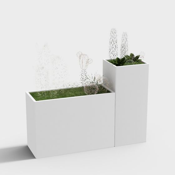 Stylish Low-Poly Plant Pot 3D model