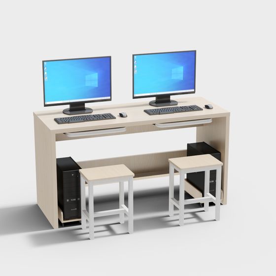 Ensemble de bureaux et chaises pour salle informatique