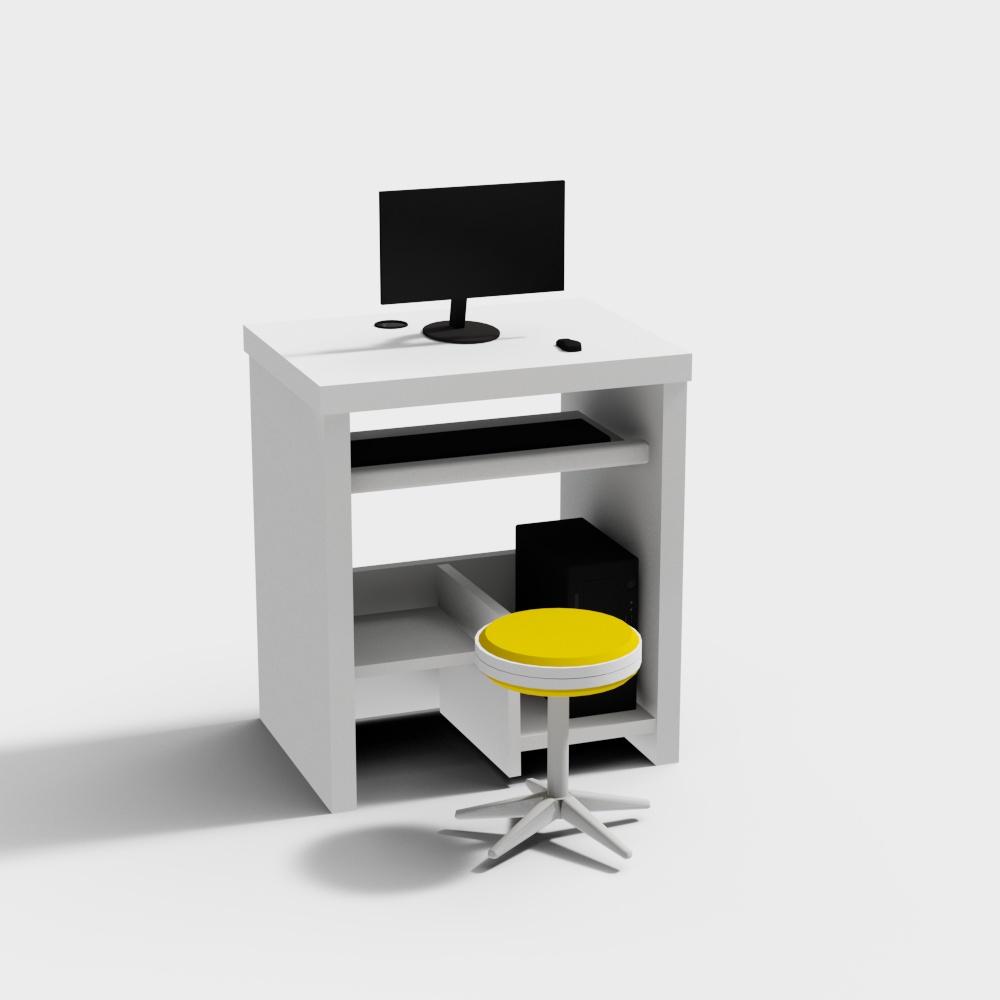 Classroom computer desk and chair combination