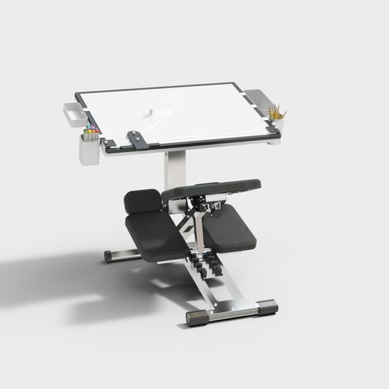 Stylish Drafting Table 3D model for Creative Spaces