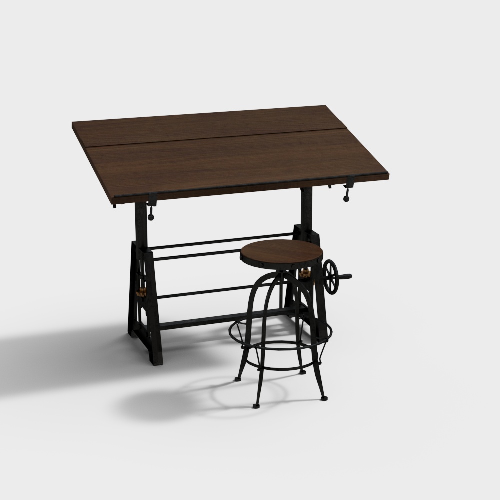 Drawing table and chair combination