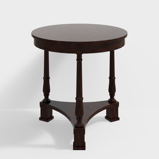 Vintage Round Table 3D model Design