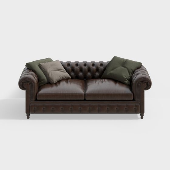 Vintage Chesterfield Sofa 3D model