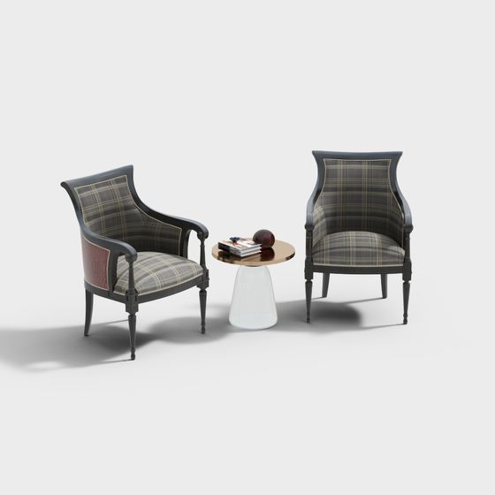 Victorian Elegance Armchairs 3D model