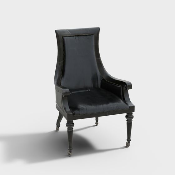 Elegant Leather Armchair 3D Model for Creative Spaces