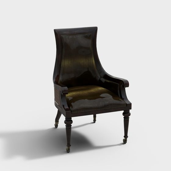 Victorian Leather Chair 3D model
