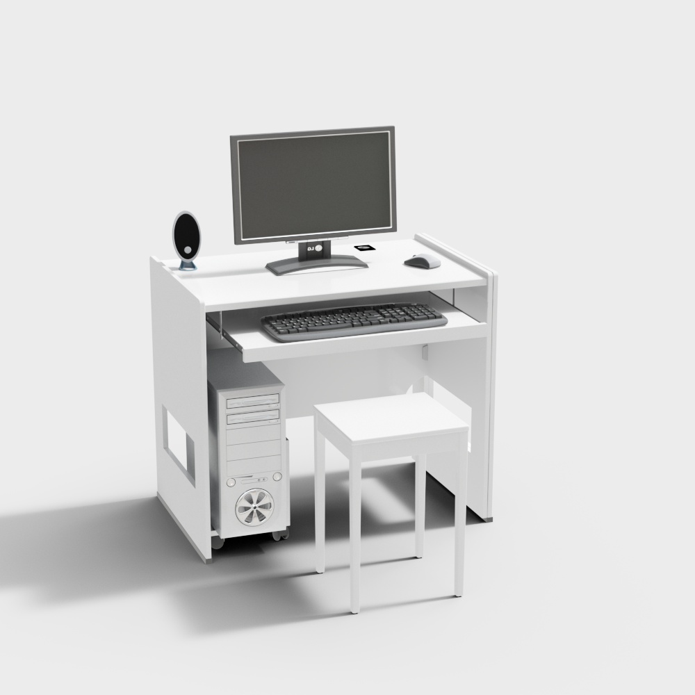 Classroom computer desk and chair combination