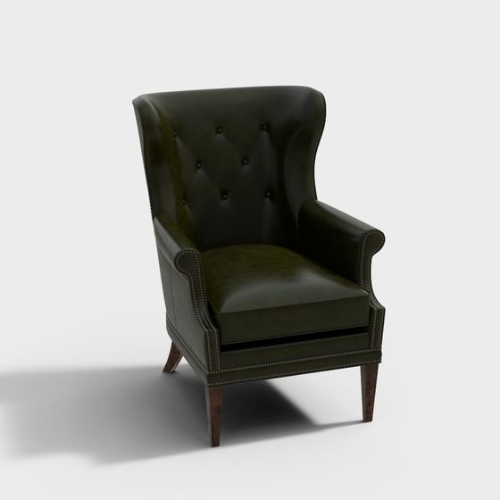 Classic Leather Chair 3D model at the Crossroads of Vintage and Modern