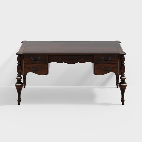 Vintage Modern Antique Desk 3D model