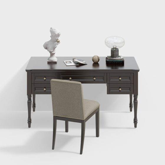 Classic Desk 3D model with Simple Elegance