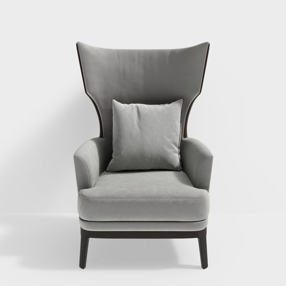 Elegant Wing Chair 3D model for Modern Interiors