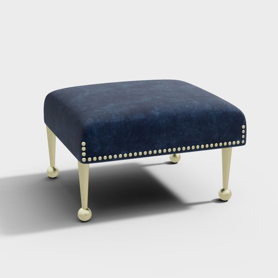 Elegant Footstool 3D model for Modern Interiors