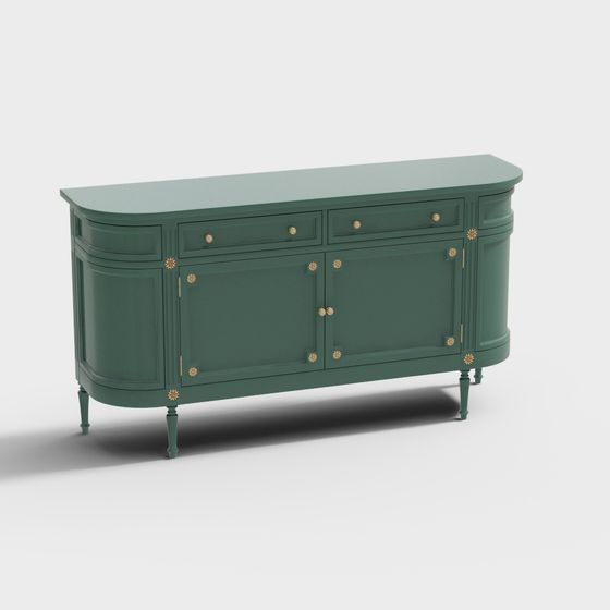 Retro Style Side Cabinet 3D model