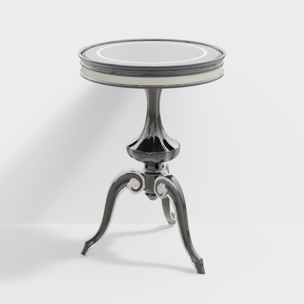 Elegant Round Table 3D Model – Vintage-Modern Design