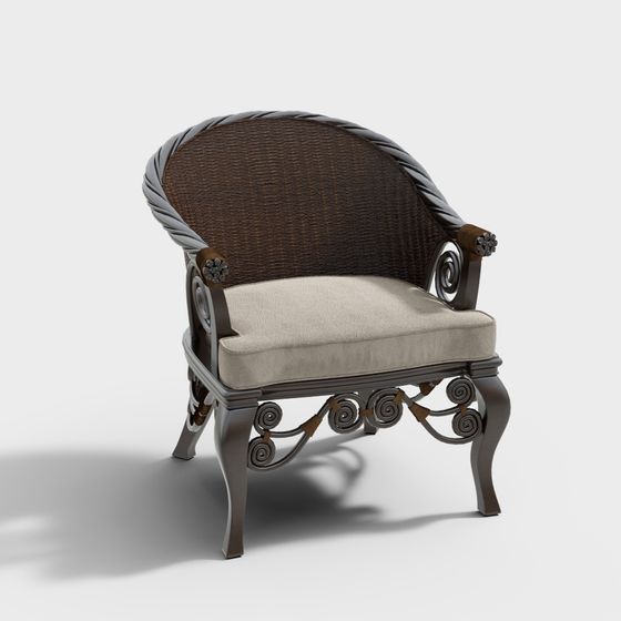 Vintage Elegance Armchair 3D model