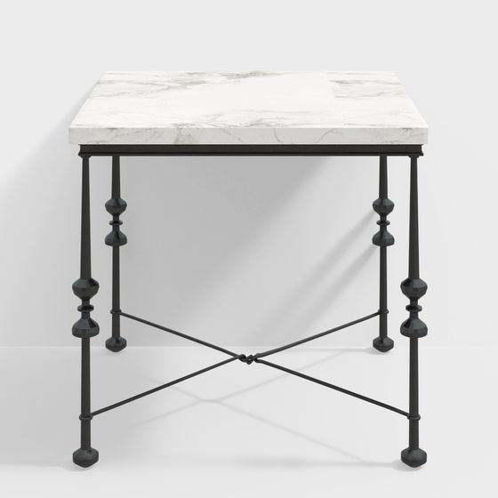 Elegant Marble Side Table 3D model