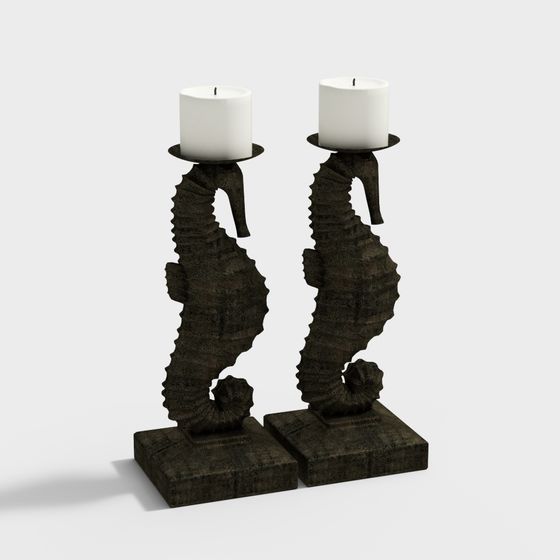 Mystical Undersea Candle Holder Set 3D model
